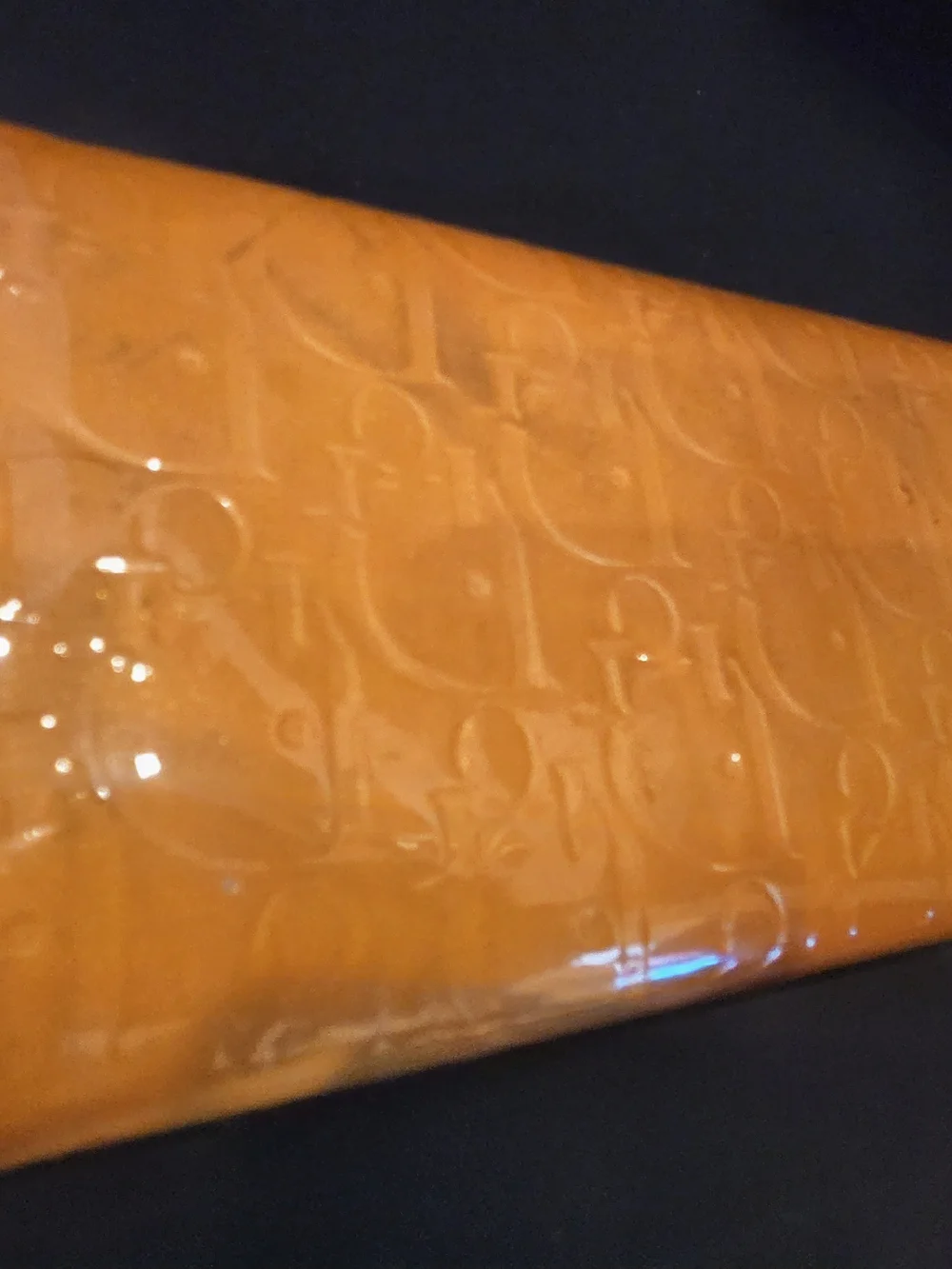 Dior Patent Trotter Embossed Clutch in Golden Color